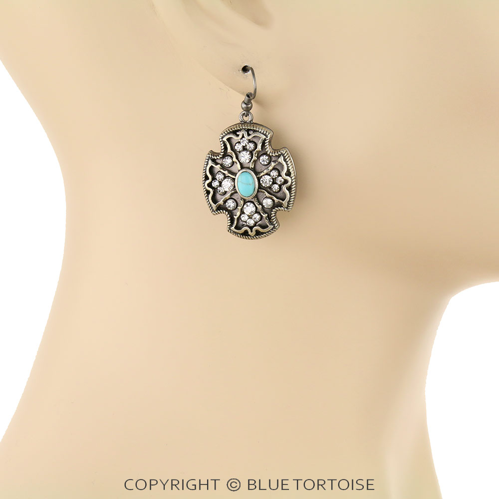 Western Cross Dangle Earring - Image 2