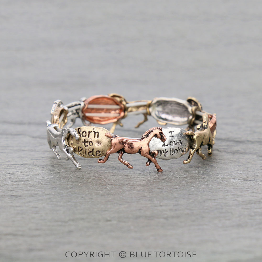 "Born To Ride" Horse Stretch Bracelet