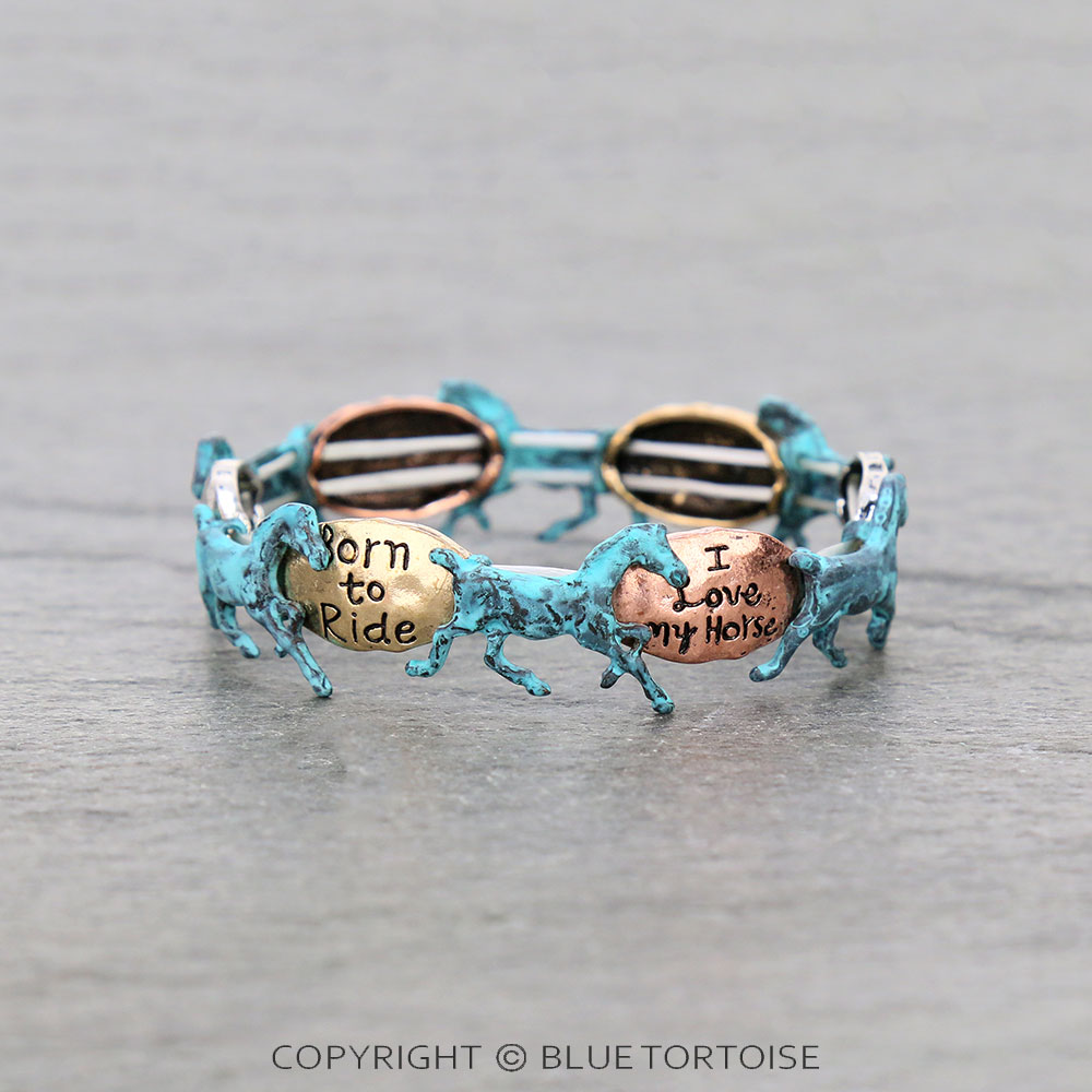 "Born To Ride" Horse Stretch Bracelet