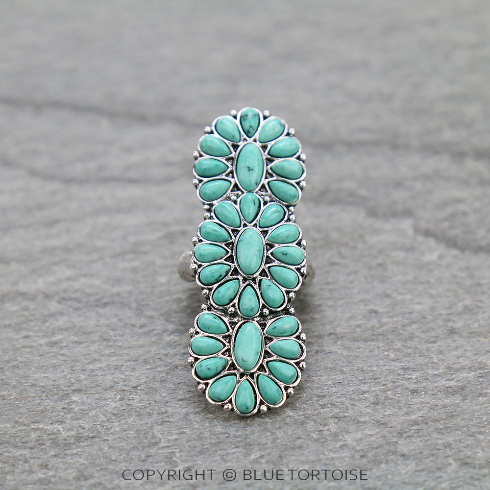Western Concho Stone Stretch Ring