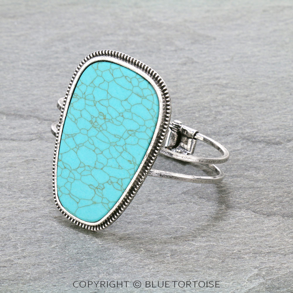 Western Oval Stone Hinge Bracelet - Image 2