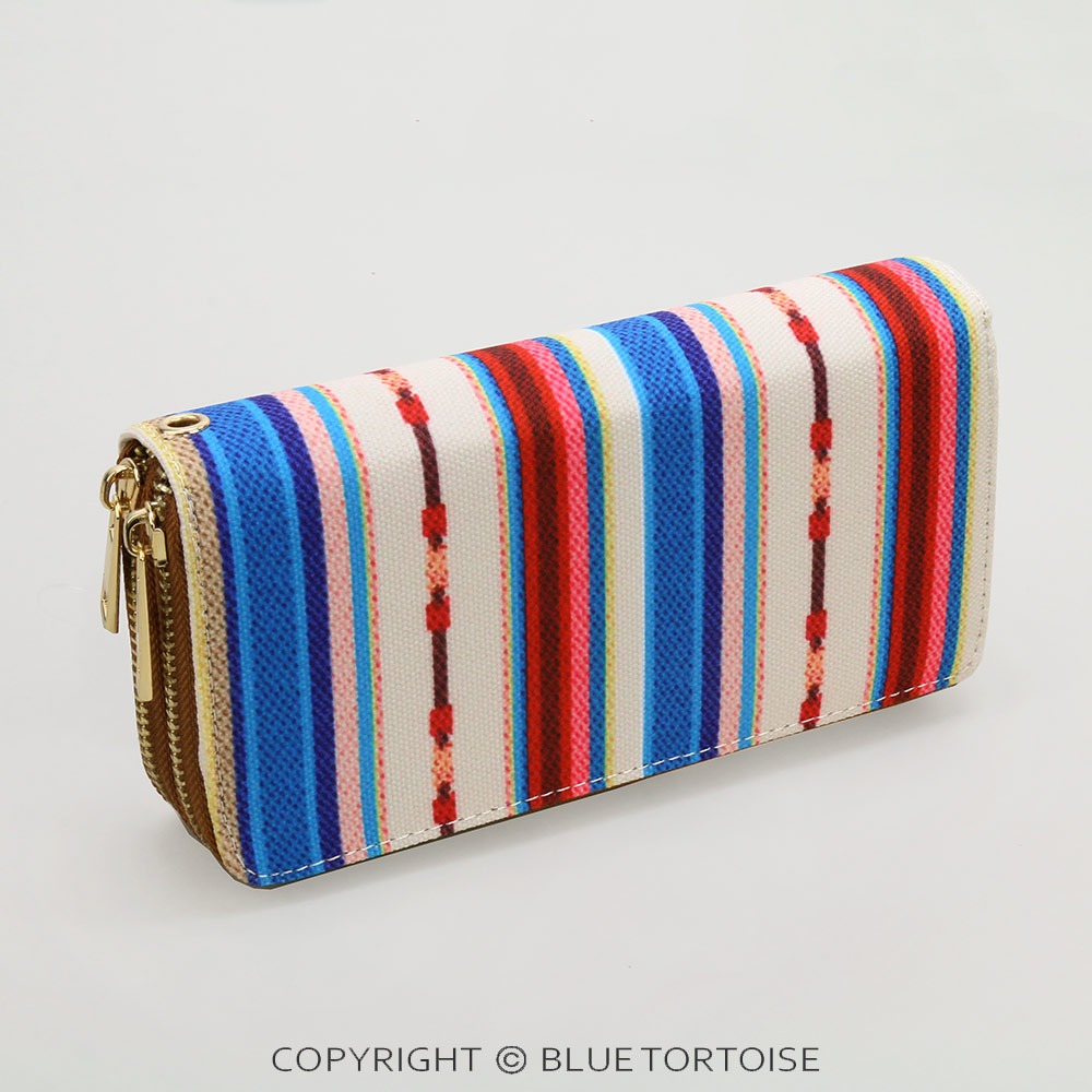 Aztec Pattern Printed Double Zip Wallet - Image 3