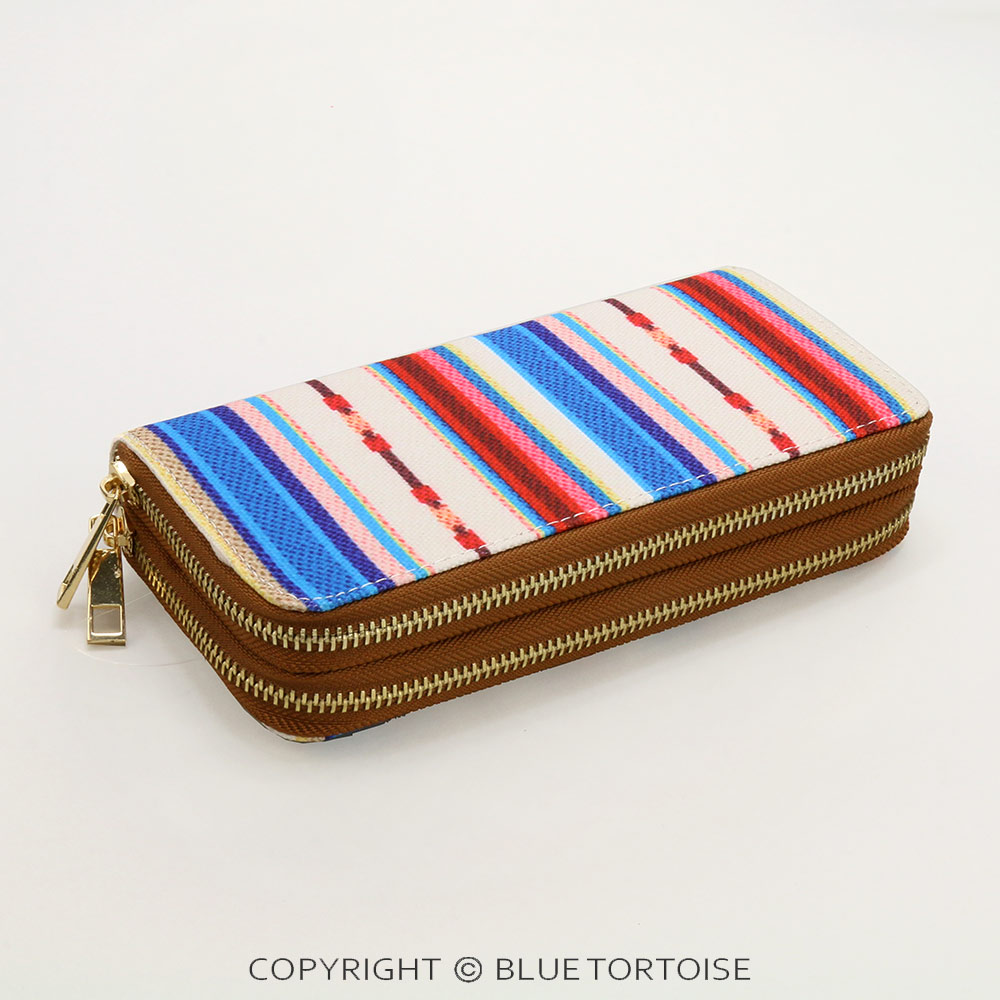 Aztec Pattern Printed Double Zip Wallet - Image 2