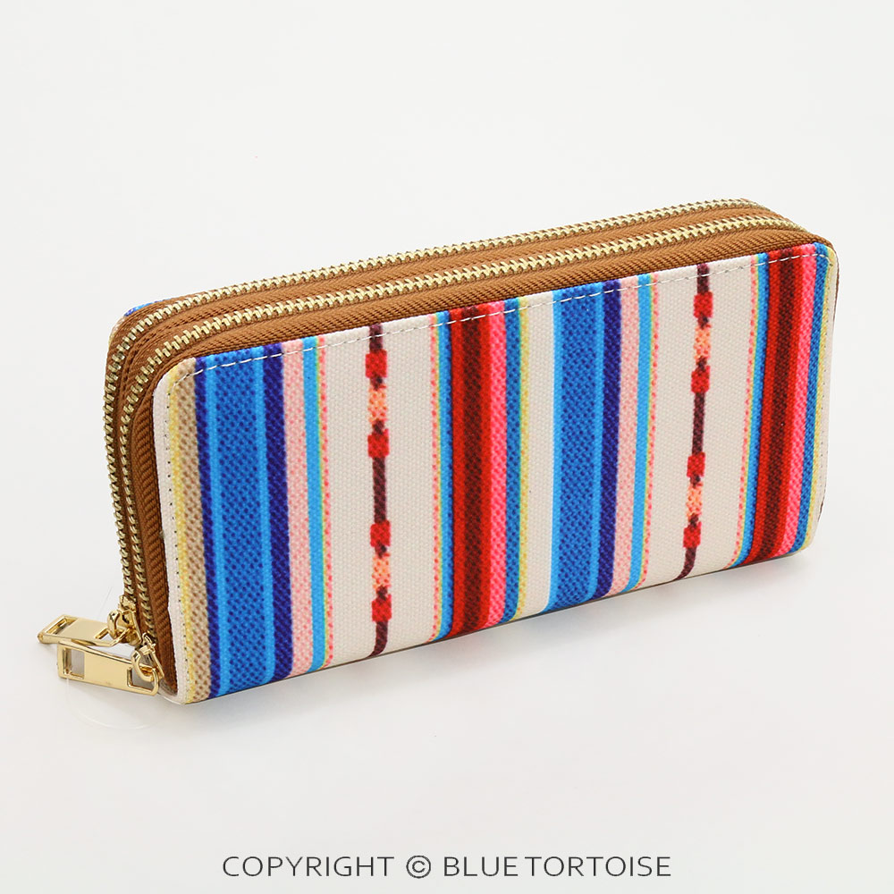 Aztec Pattern Printed Double Zip Wallet