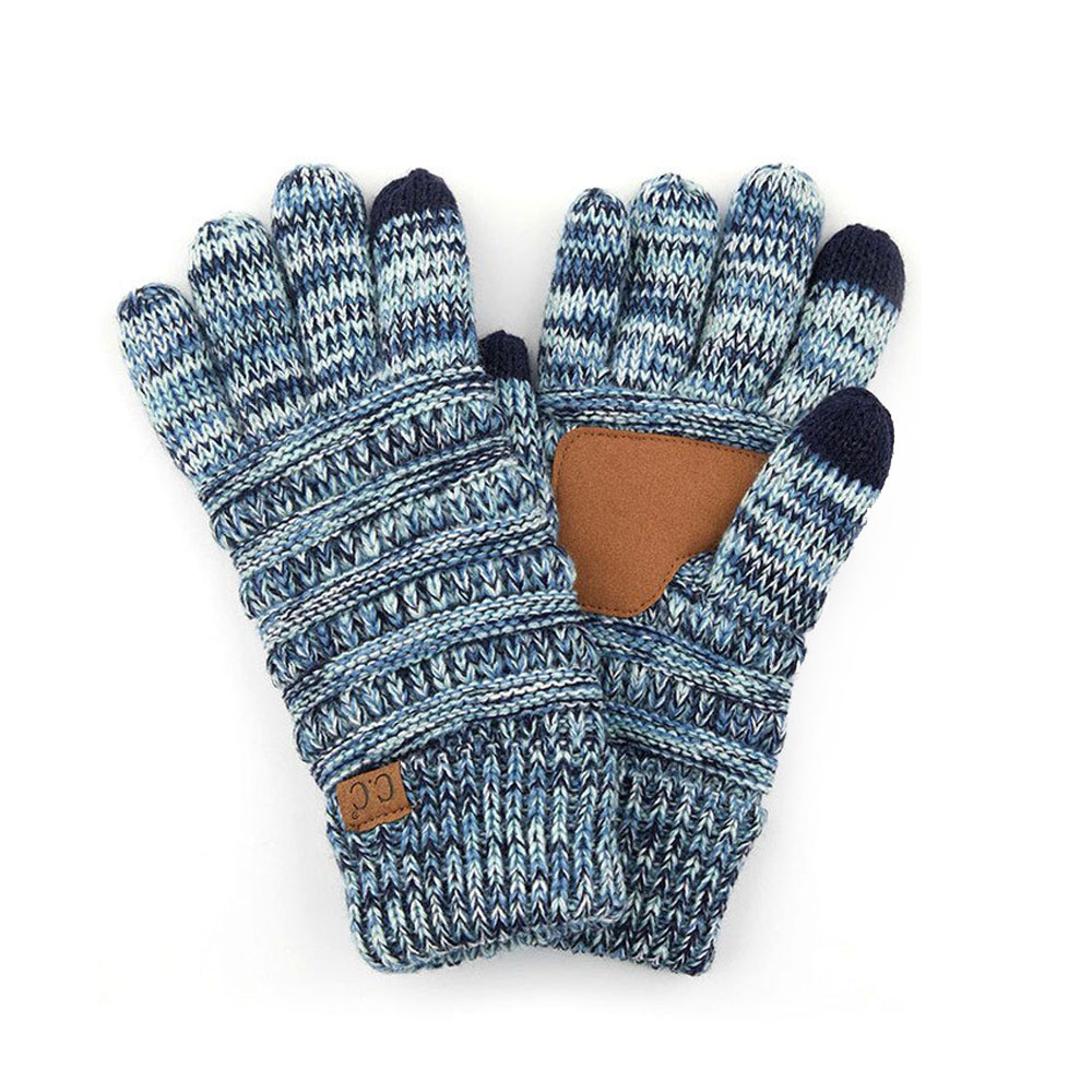 CC Multi Color Ribbed Glove with Fuzzy Lining