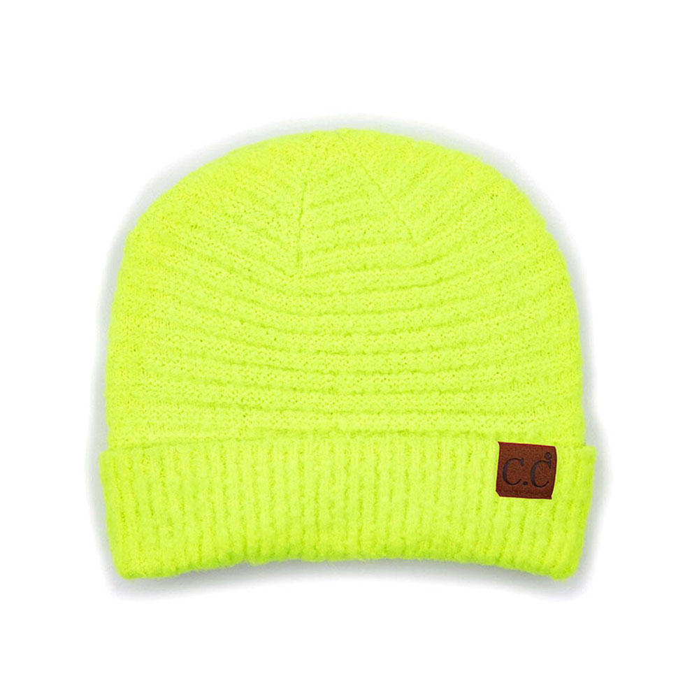 C.C Solid Boucle Yarn Beanie Hat with Cuff