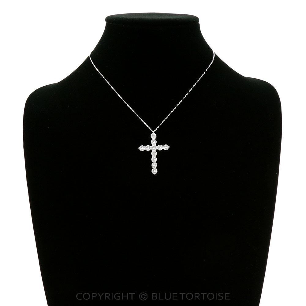 1.5-Inch CZ Cross Pendant Necklace - Image 2