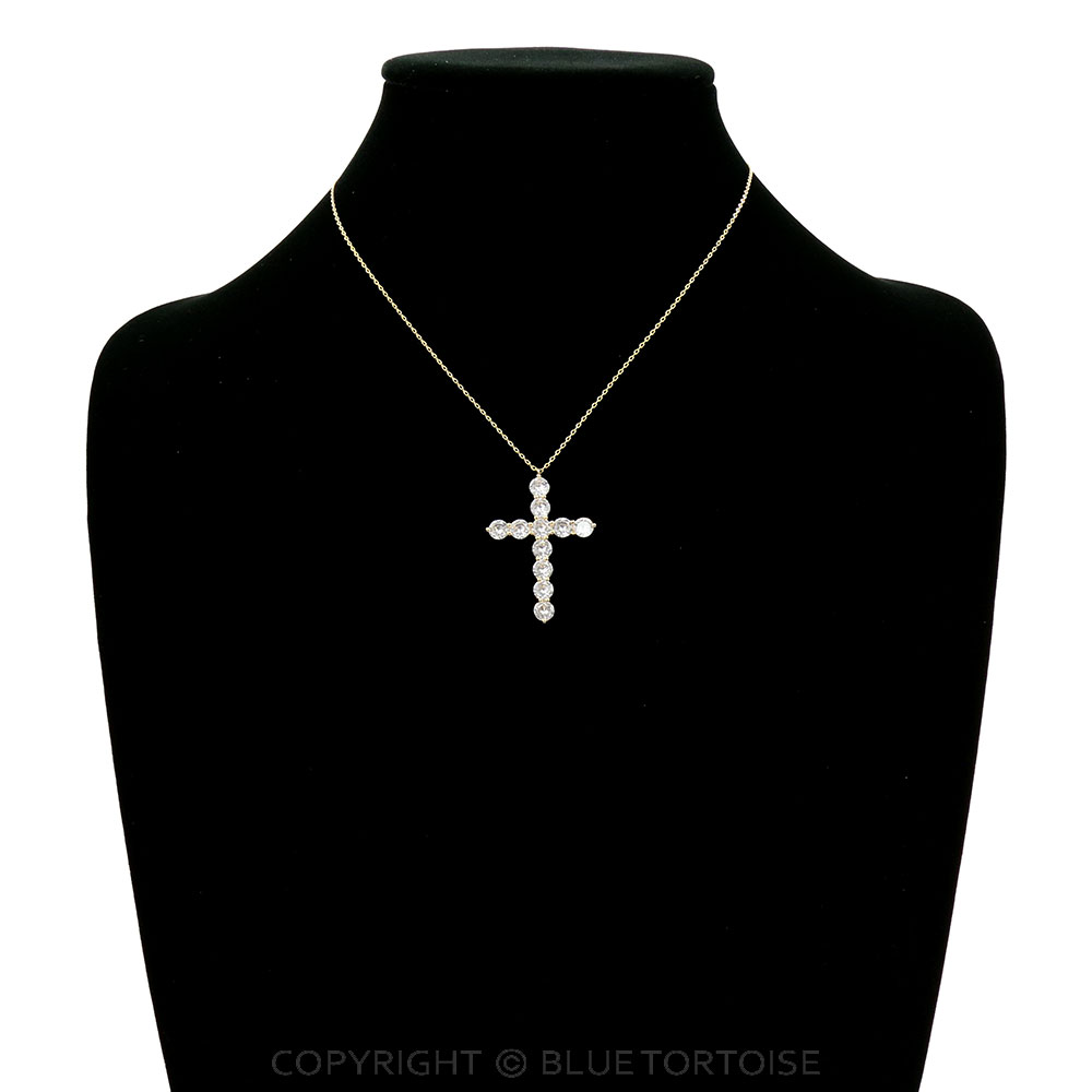 1.5-Inch CZ Cross Pendant Necklace - Image 2