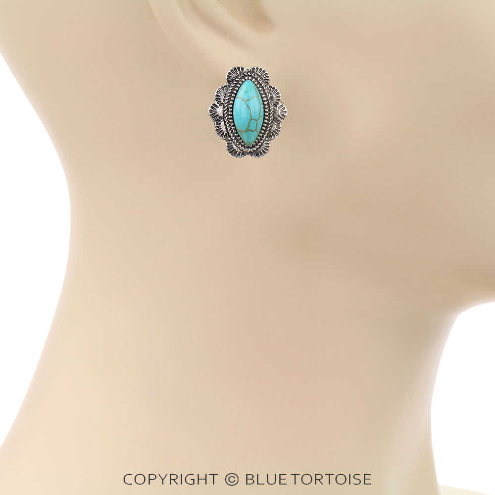 3 Pair Western Semi Stone Earring Set - Image 4
