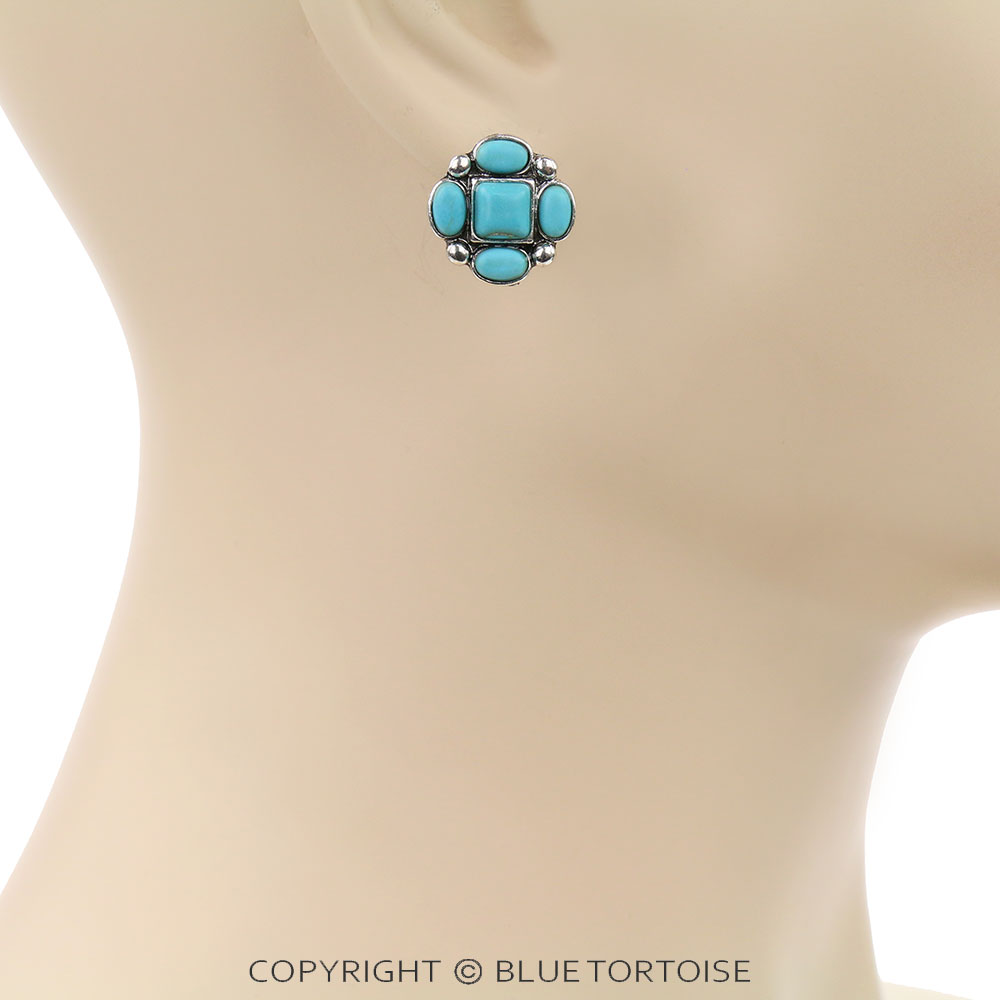 3 Pair Western Semi Stone Earring Set - Image 3