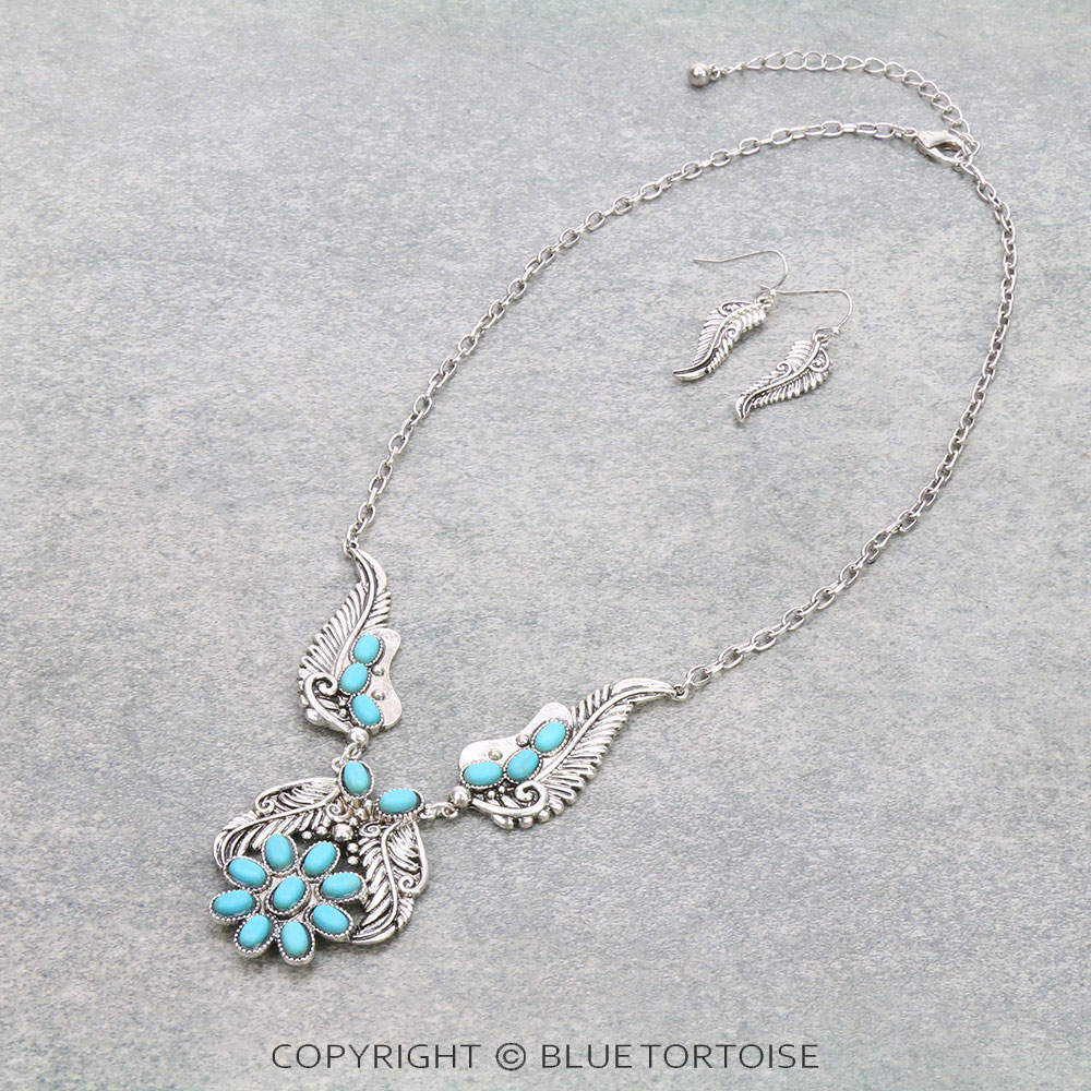 Western Hand Craft Stone Necklace Set