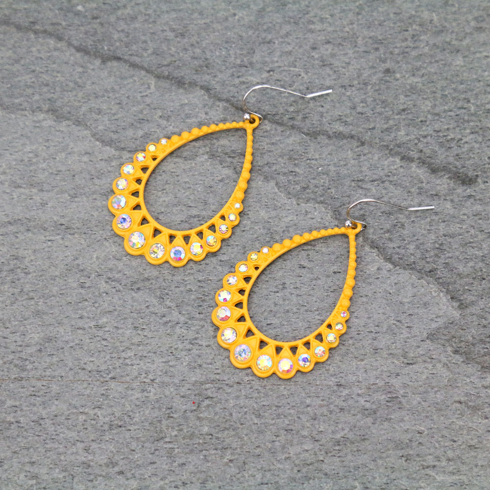 Teardrop Stone Dangle Earrings