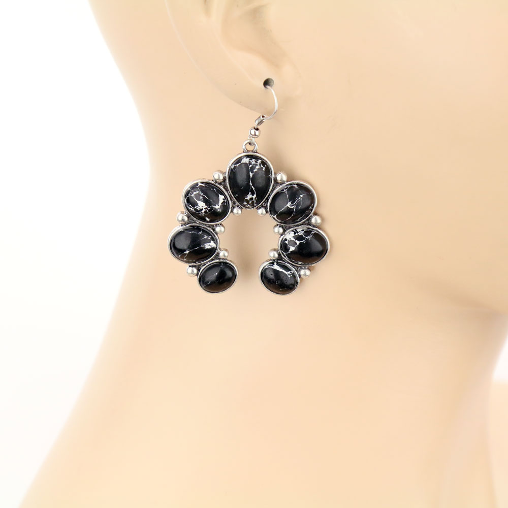 Squash Blossom Dangle Earrings - Image 2