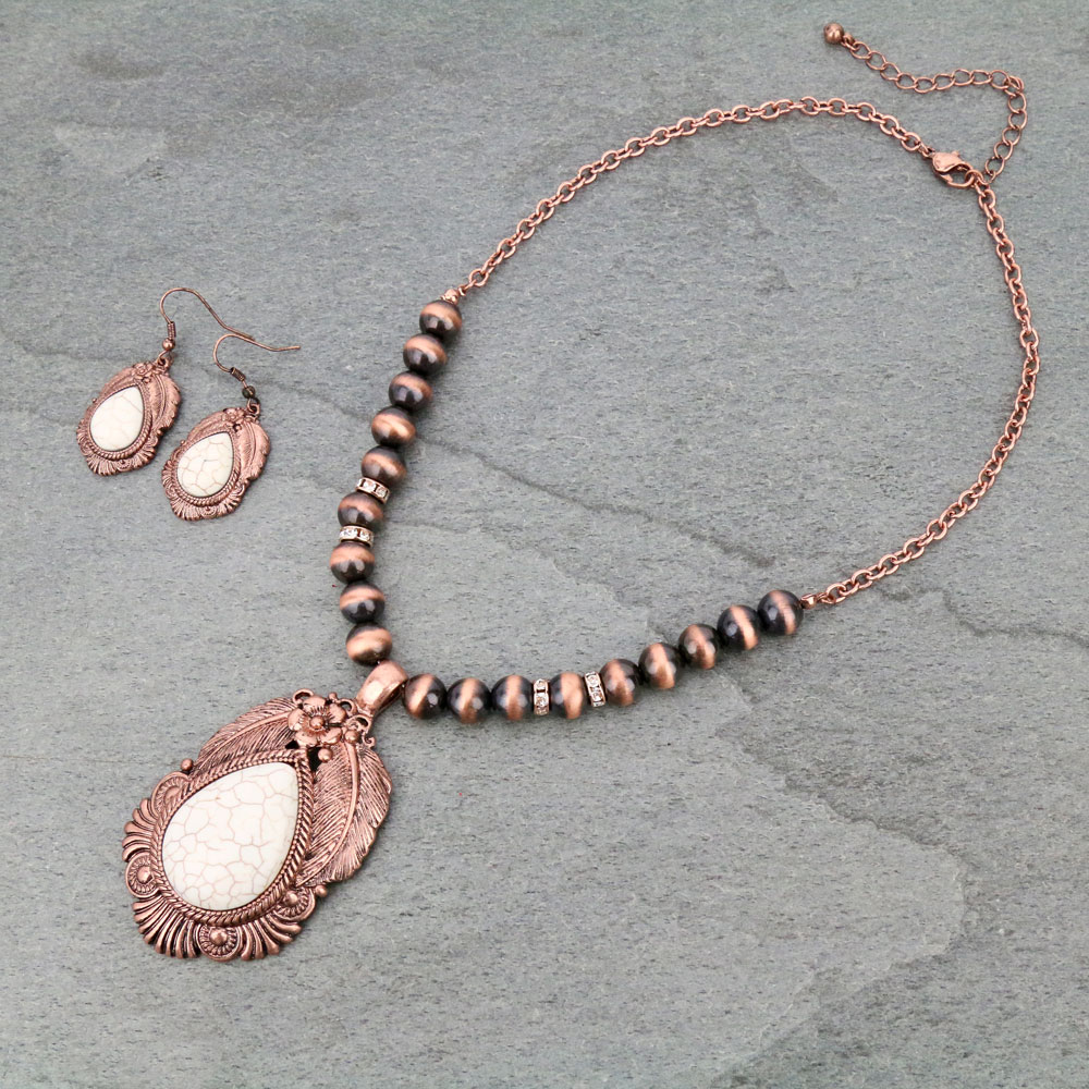Western Style Oval Necklace Set