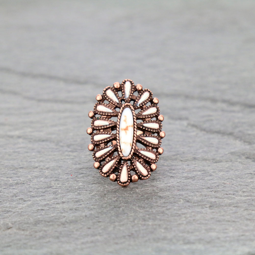 Western Design Stone Cuff Ring