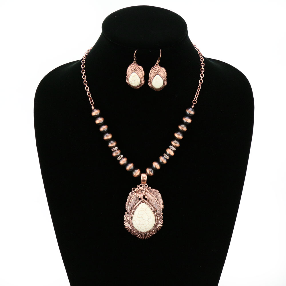Western Style Oval Necklace Set - Image 2