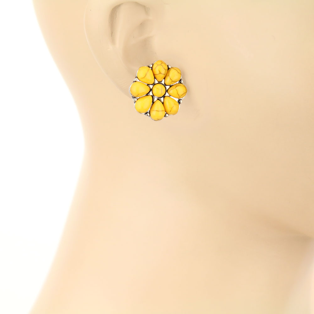 3 Pair Western Turquoise Earring Set - Image 4