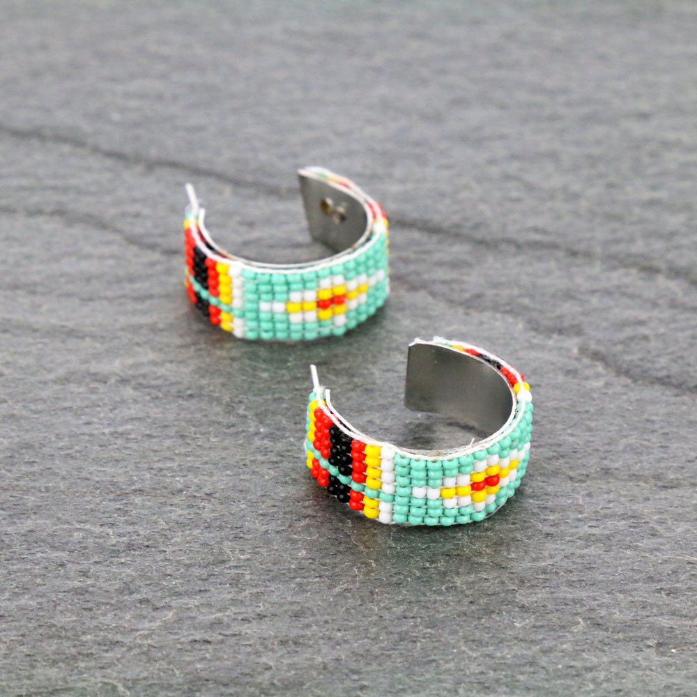 Seedbead Hoop Earrings
