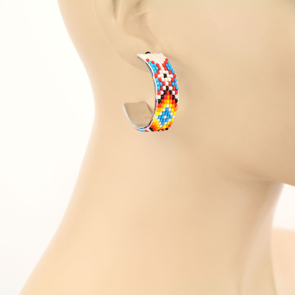 Seedbead Hoop Earrings - Image 2