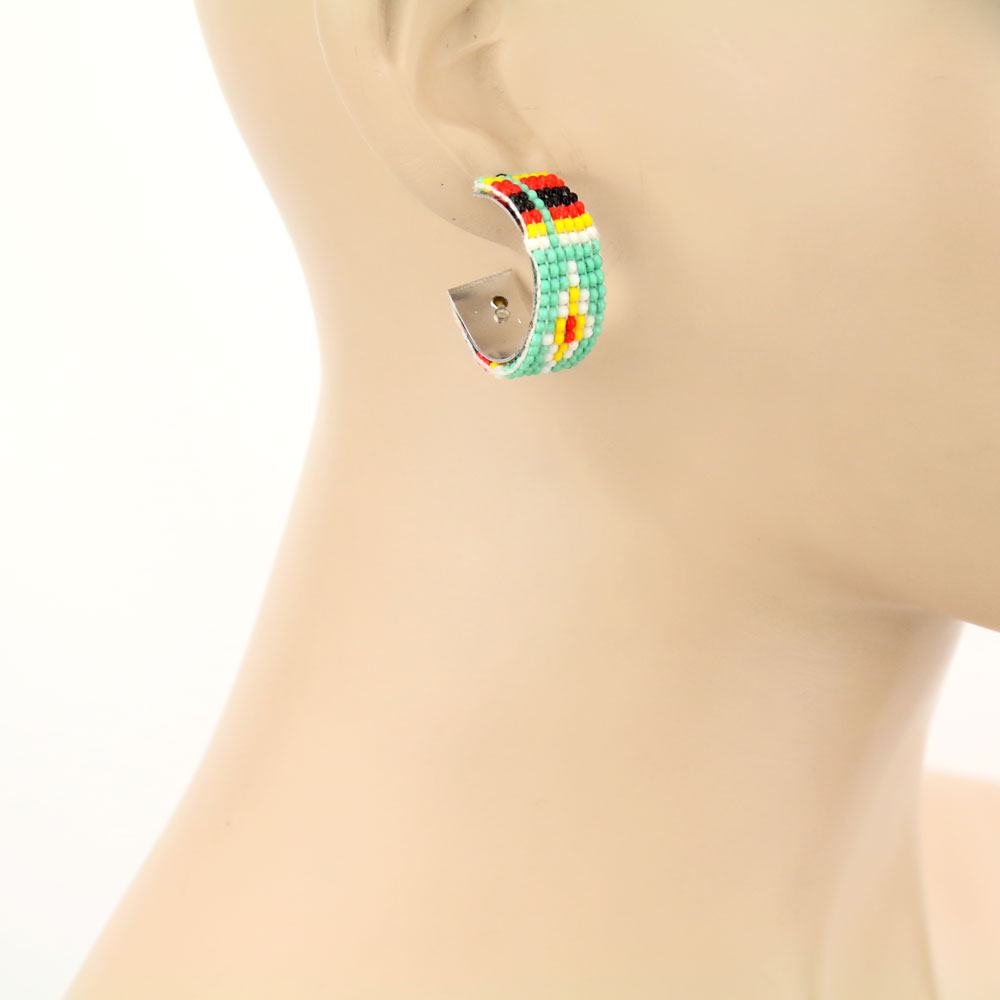 Seedbead Hoop Earrings - Image 2