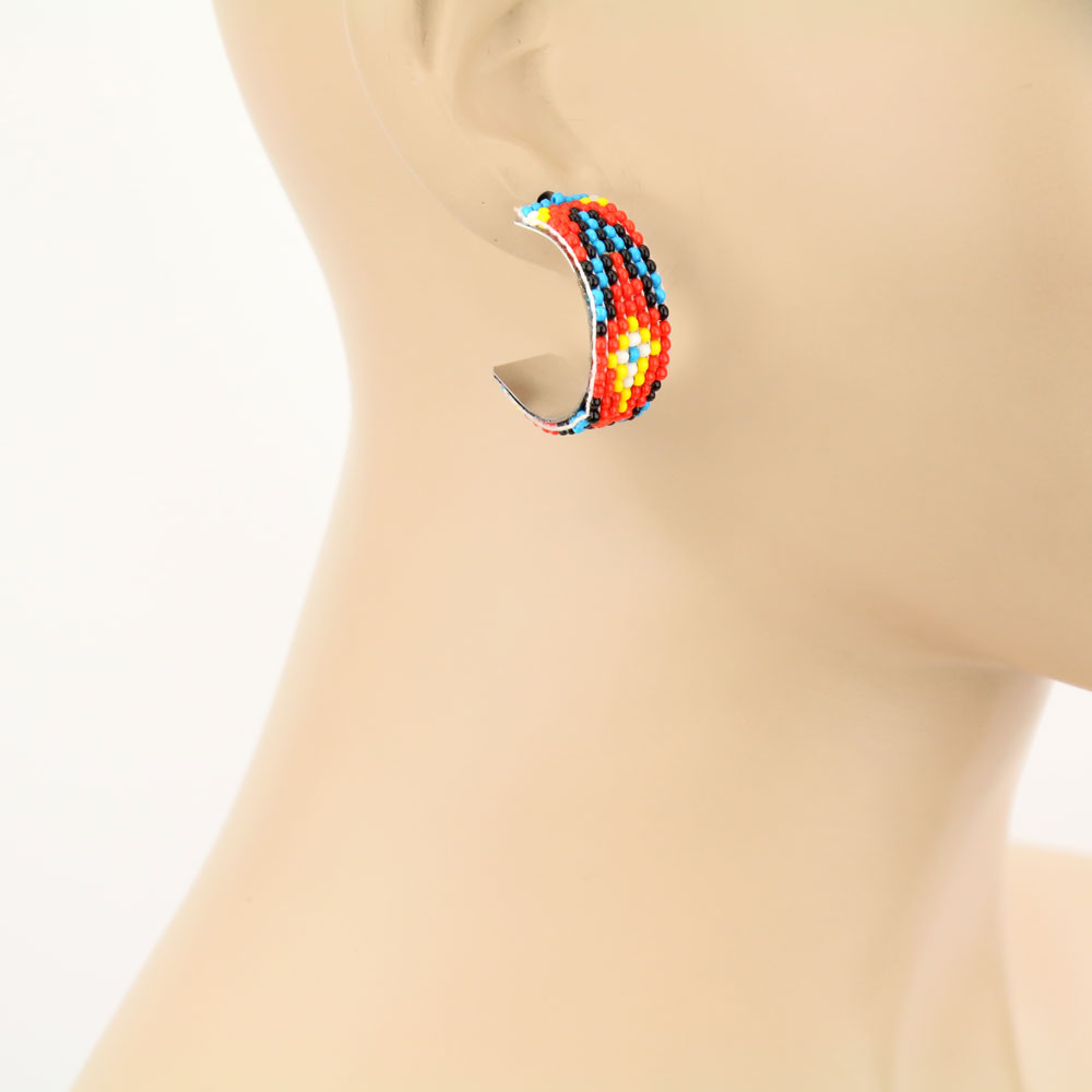 Seedbead Hoop Earrings - Image 2
