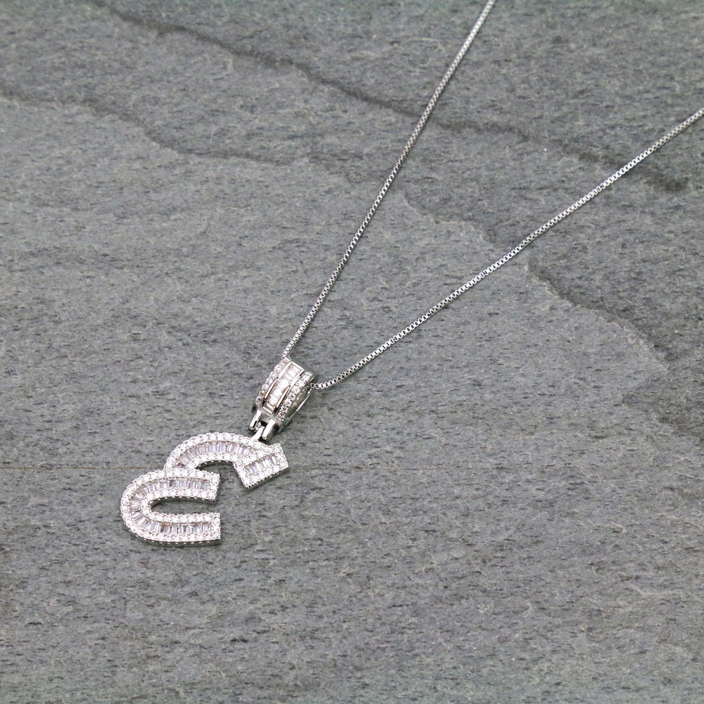 Letter E Cubic Zirconia Necklace