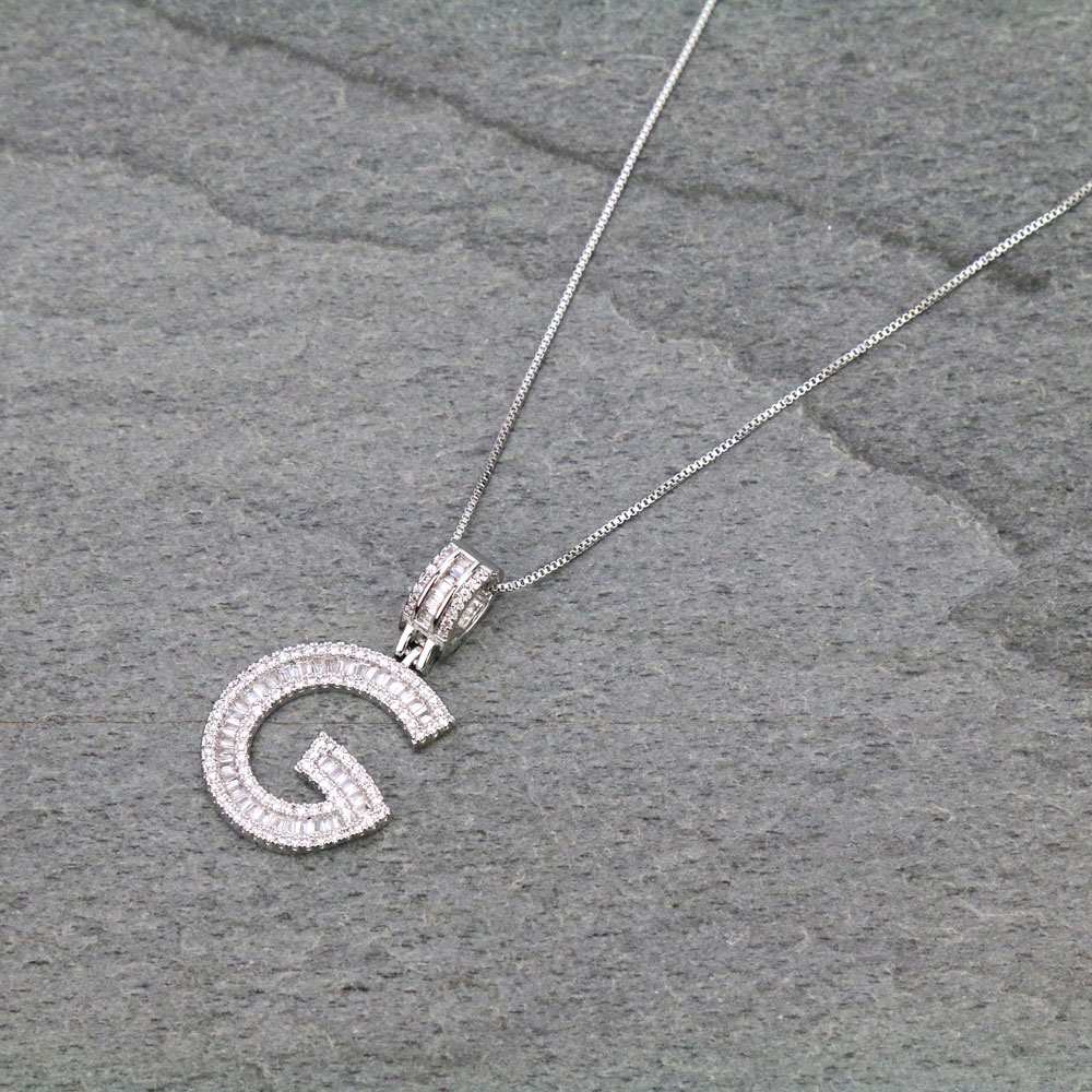 Letter G Cubic Zirconia Necklace