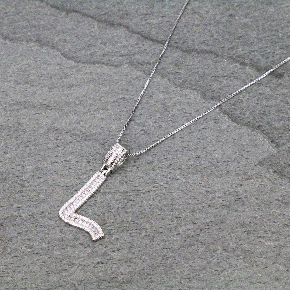 Letter L Cubic Zirconia Necklace