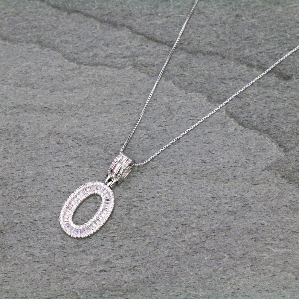 Letter O Cubic Zirconia Necklace