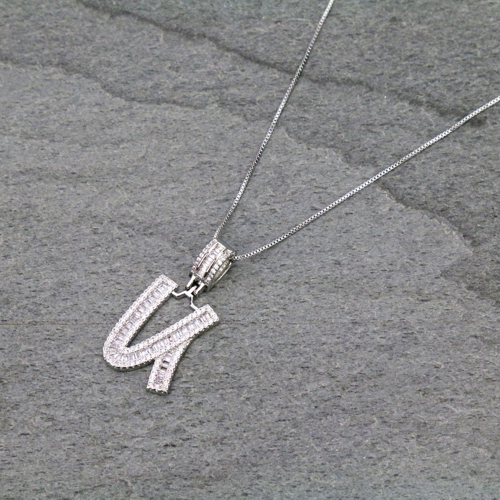 Letter U Cubic Zirconia Necklace