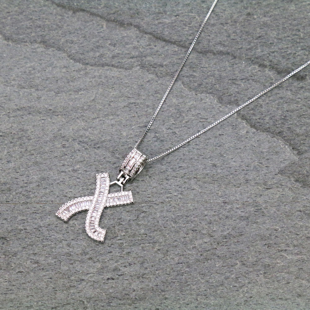 Letter X Cubic Zirconia Necklace