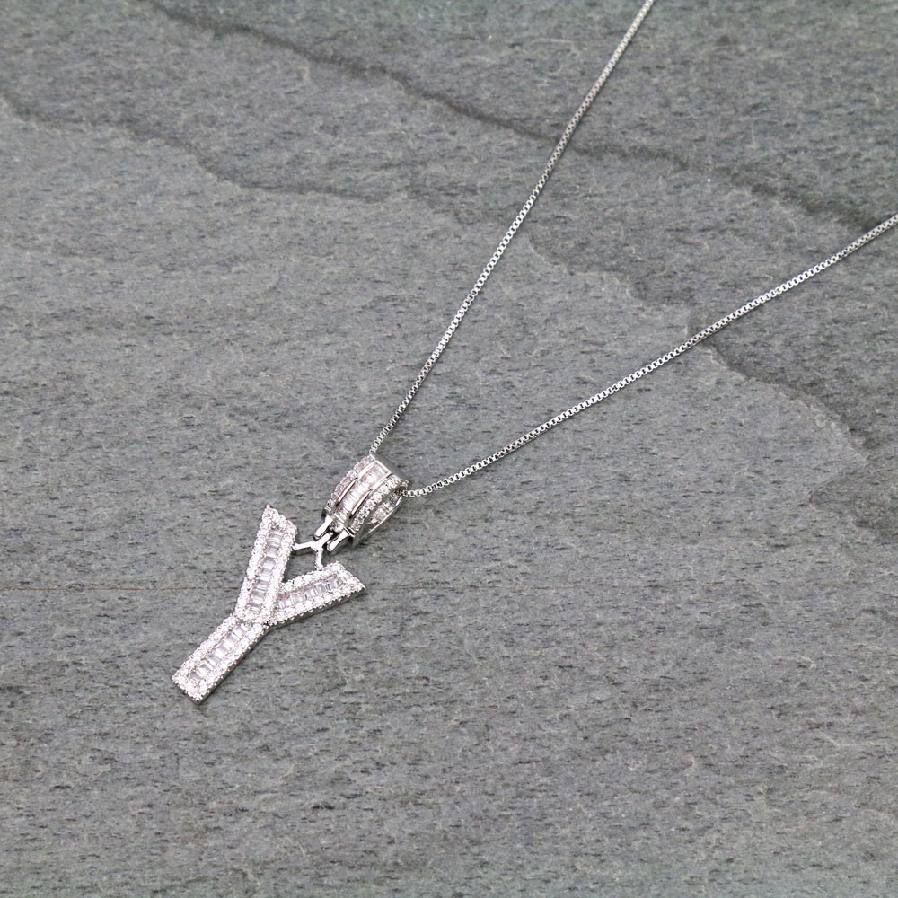 Letter Y Cubic Zirconia Necklace