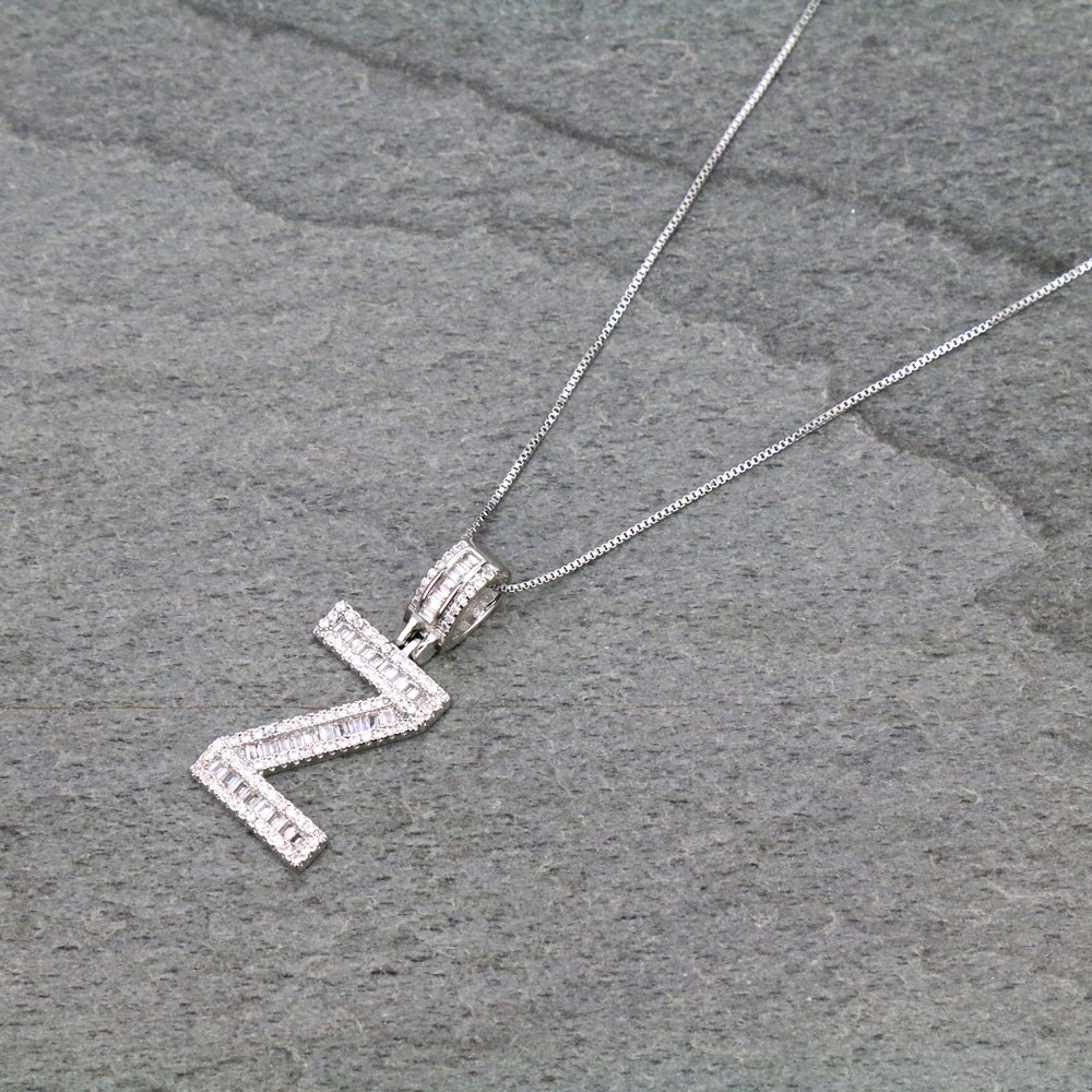 Letter Z Cubic Zirconia Necklace
