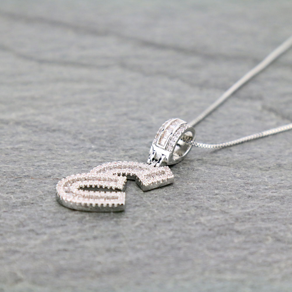Letter E Cubic Zirconia Necklace - Image 3
