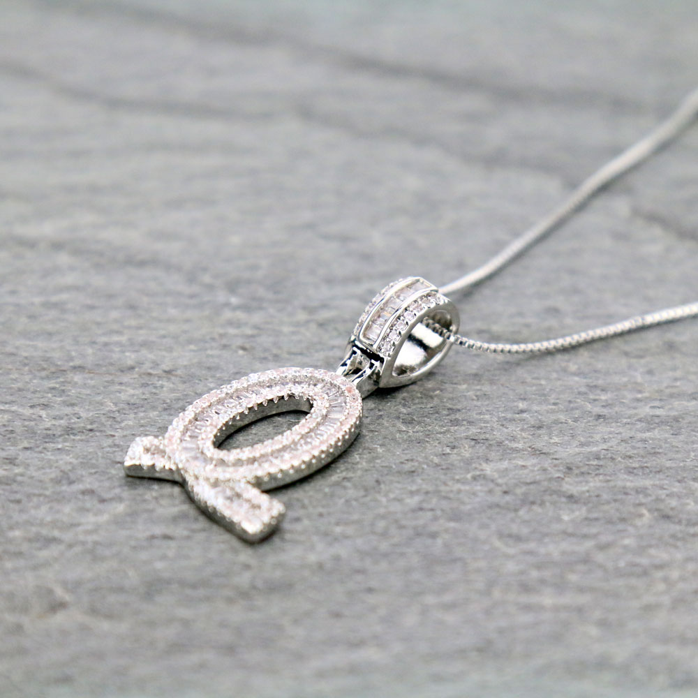 Letter Q Cubic Zirconia Necklace - Image 3