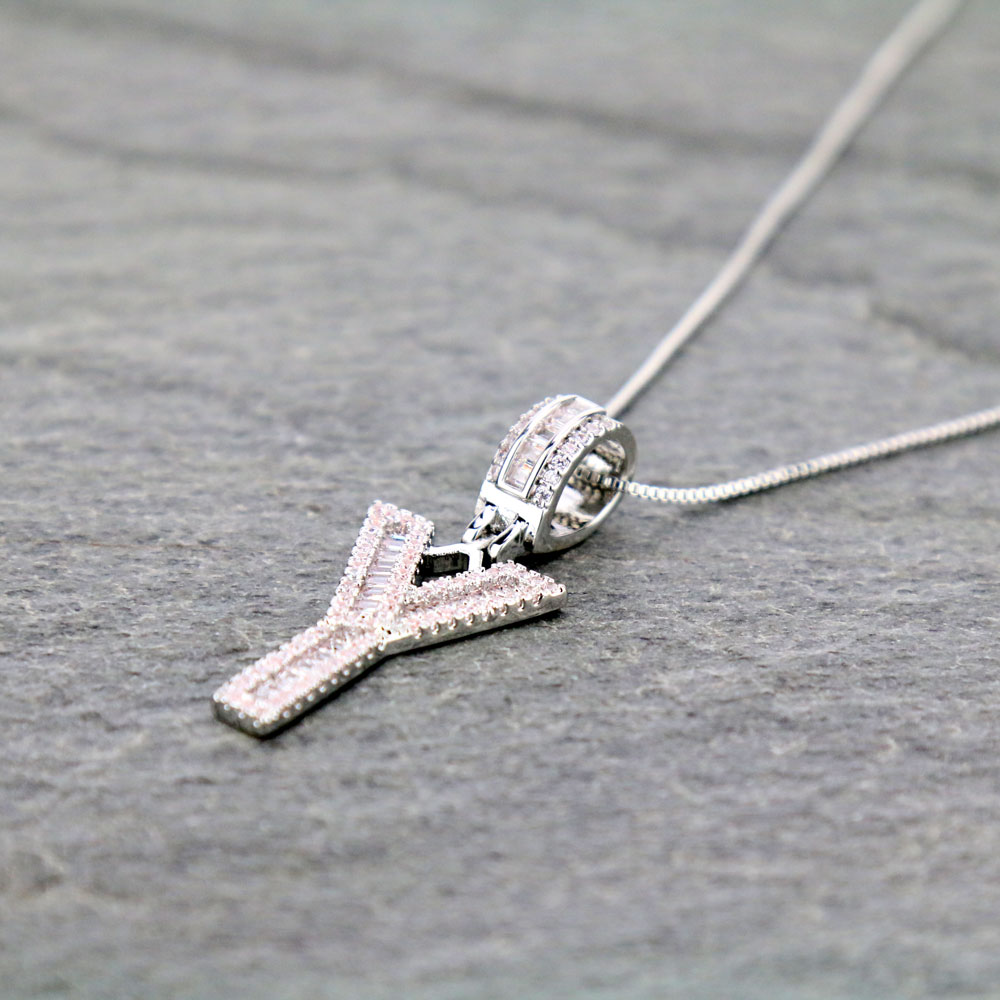 Letter Y Cubic Zirconia Necklace - Image 3