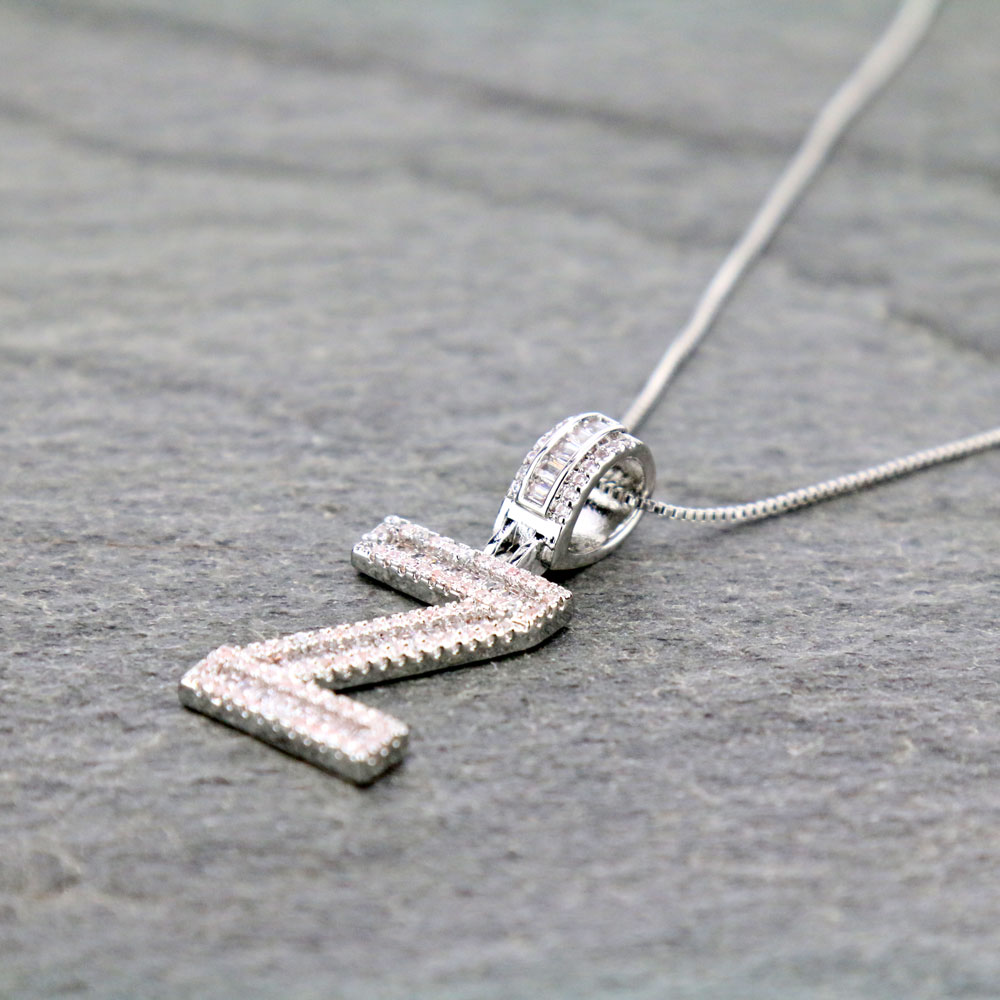 Letter Z Cubic Zirconia Necklace - Image 3