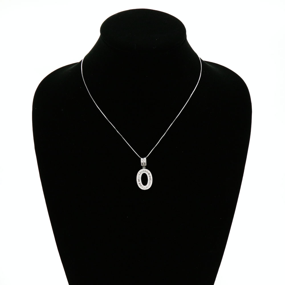Letter O Cubic Zirconia Necklace - Image 3