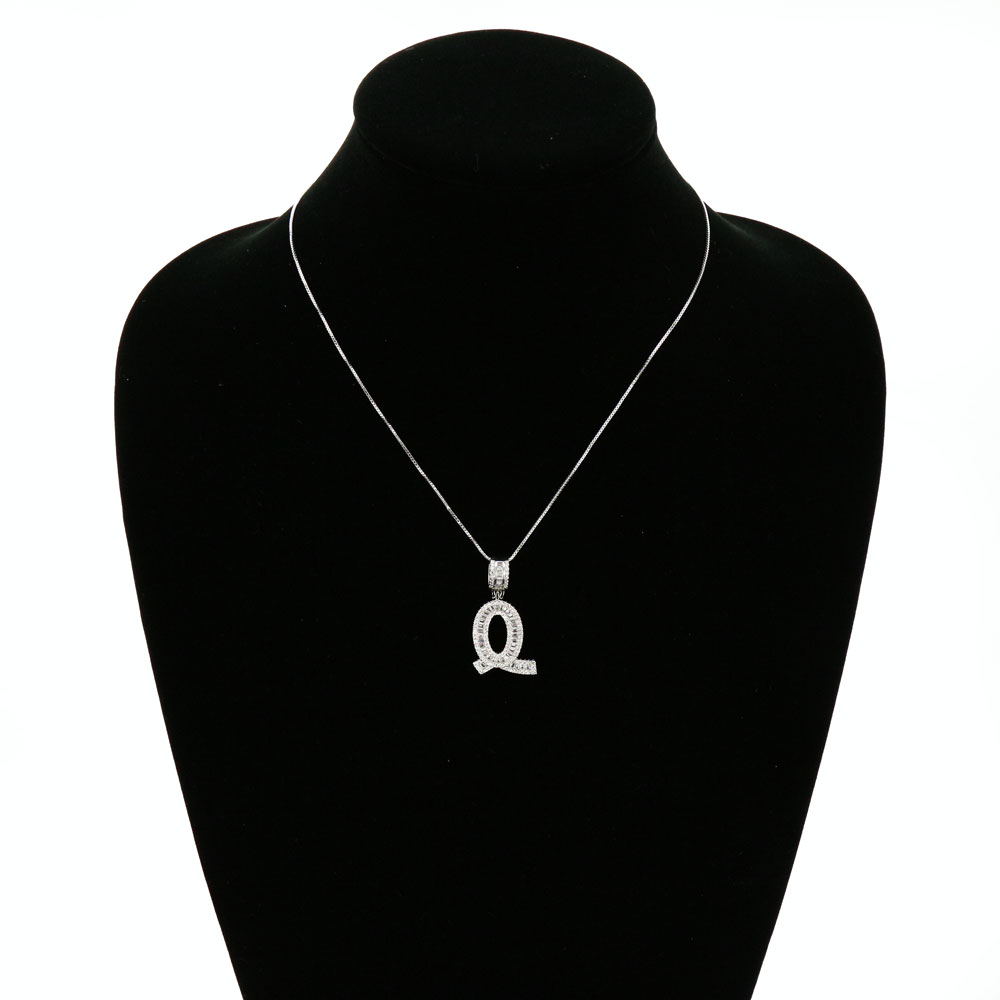 Letter Q Cubic Zirconia Necklace - Image 2