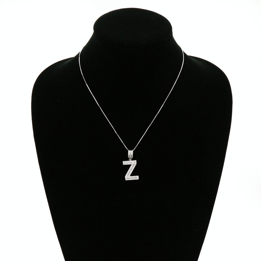 Letter Z Cubic Zirconia Necklace - Image 2