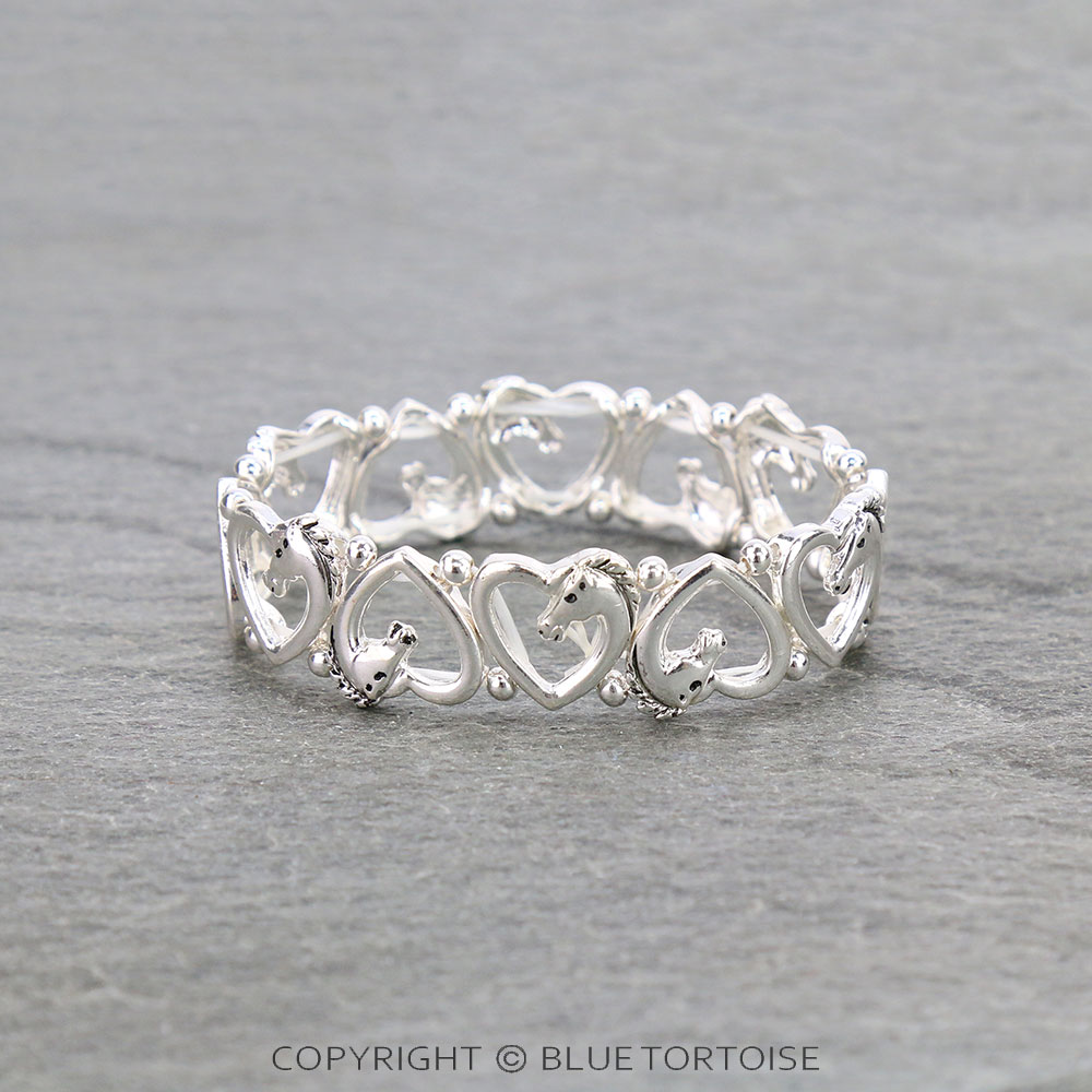 Heart Shape Horse Stretch Bracelet