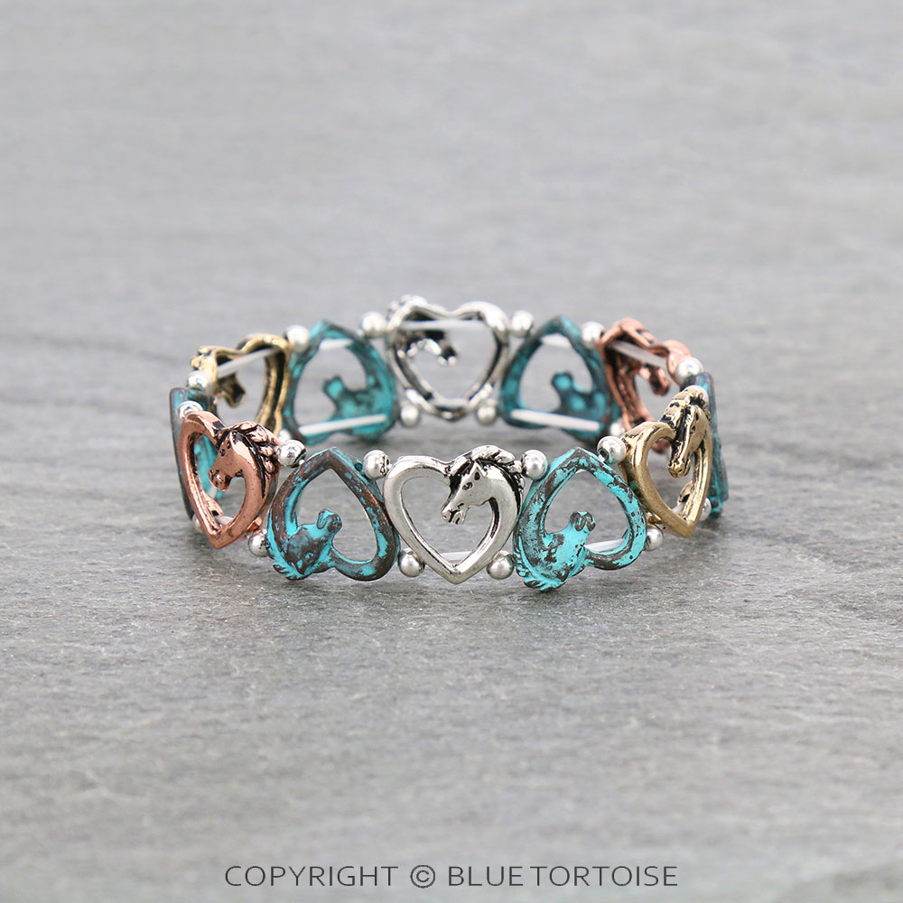 Heart Shape Horse Stretch Bracelet