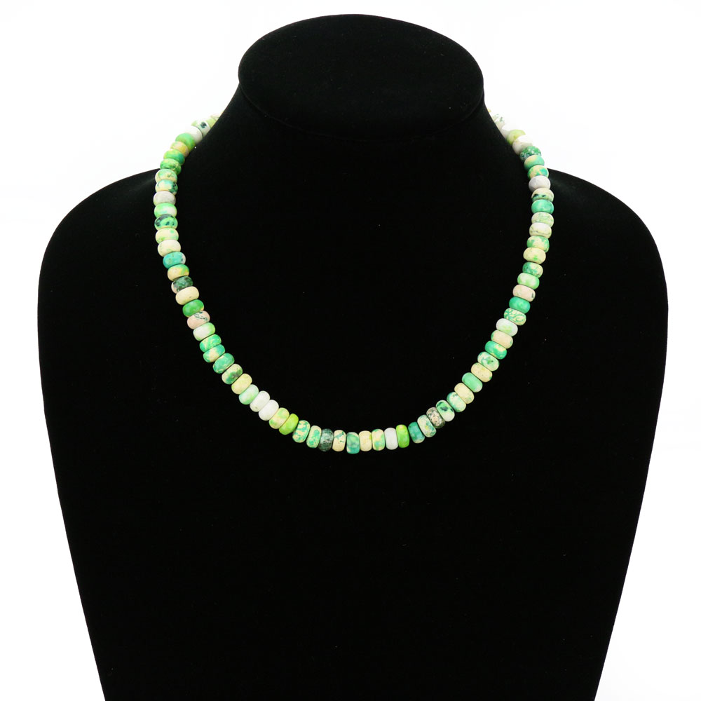 16" Long, Light Tone Natural Stone Necklace - Image 2