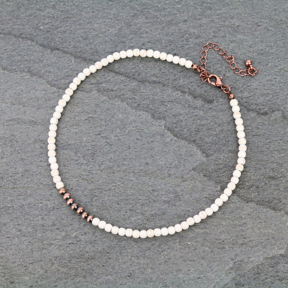 4mm Navajo Style Pearl Stone Choker