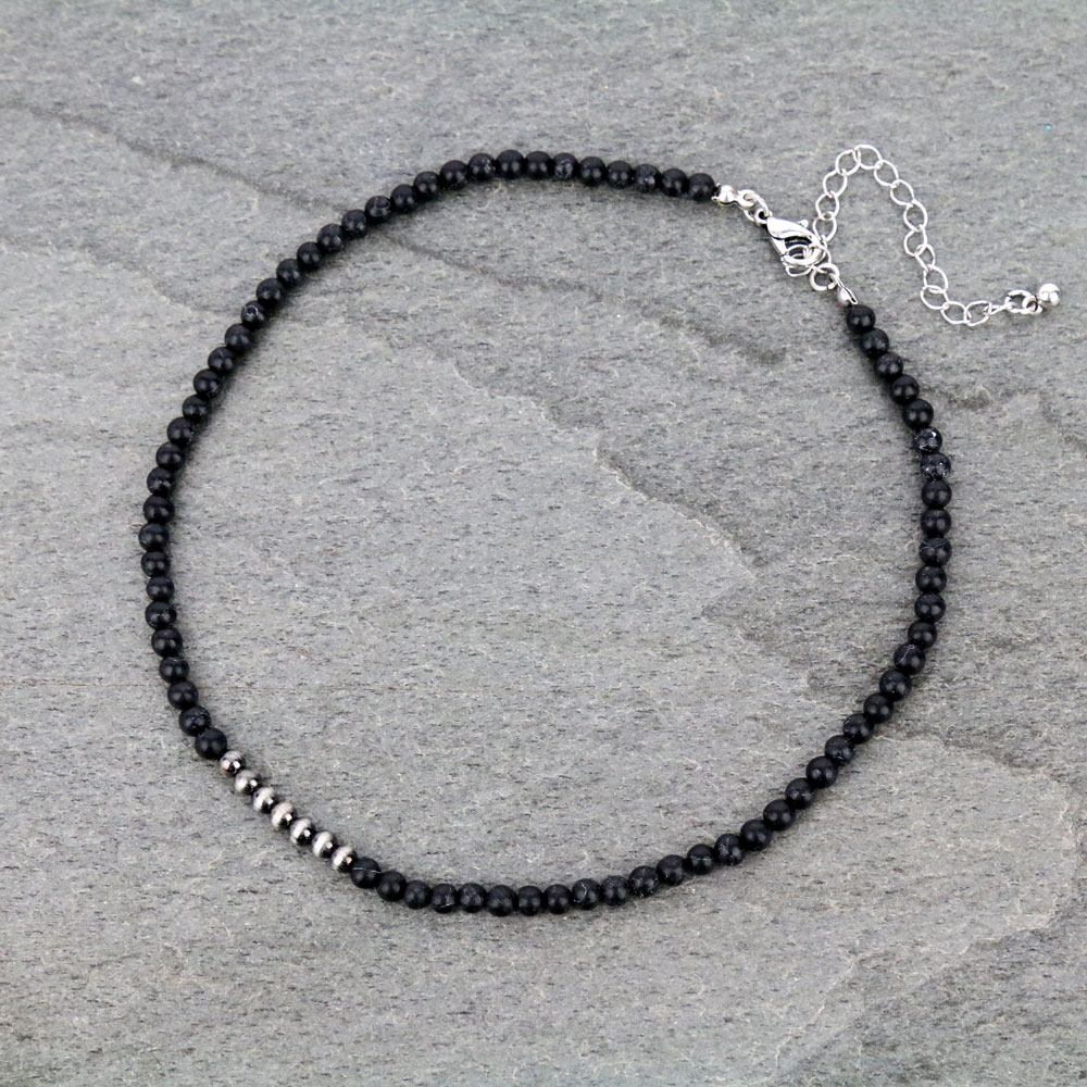4mm Navajo Style Pearl Stone Choker