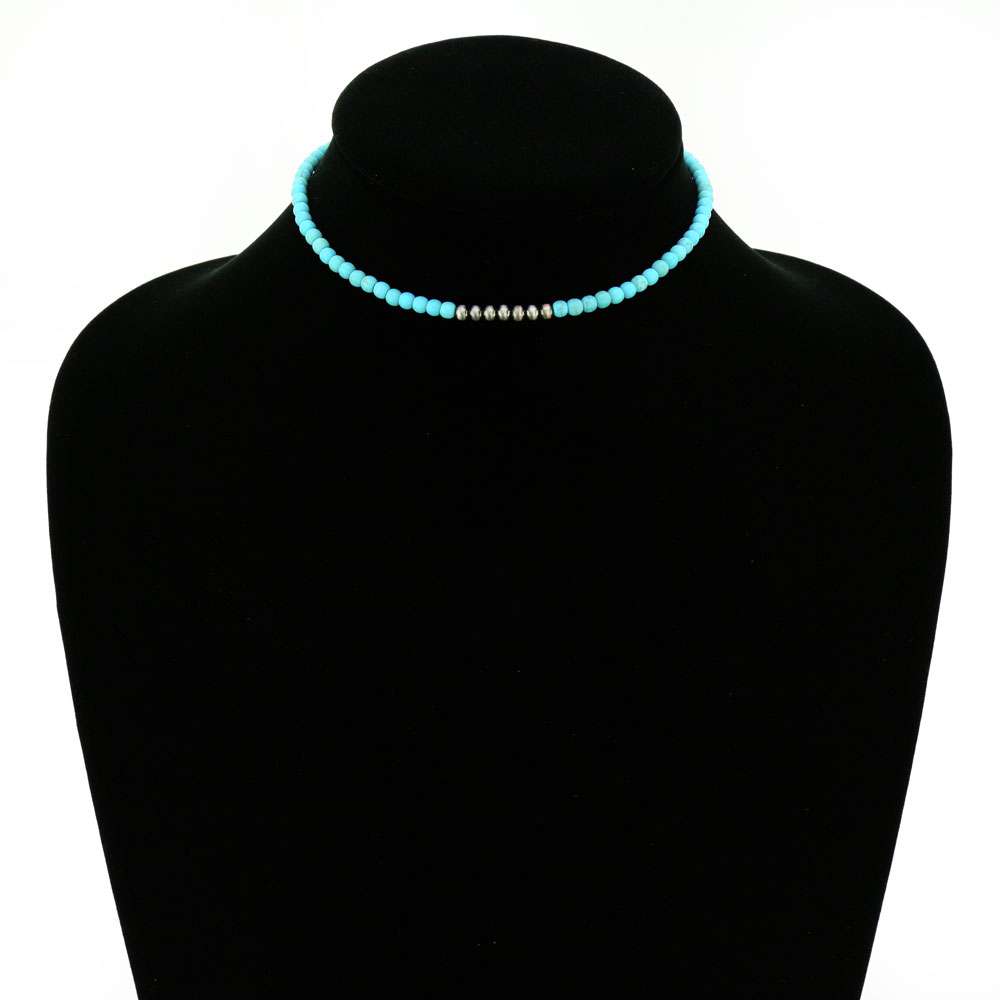 4mm Navajo Style Pearl Stone Choker - Image 2