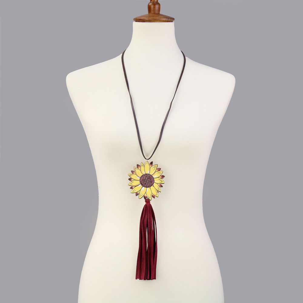 Sunflower with Tassel Necklace - Image 2