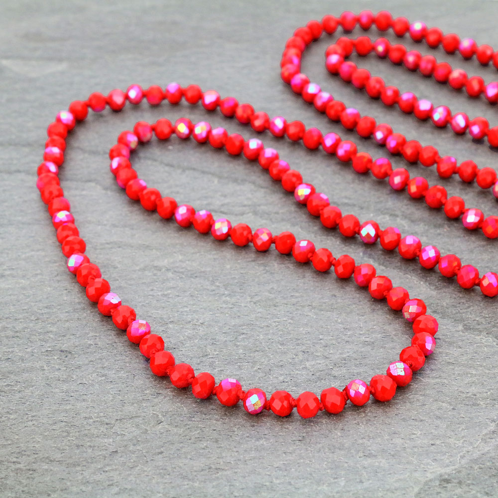 60" Endless Crystal Bead Necklace