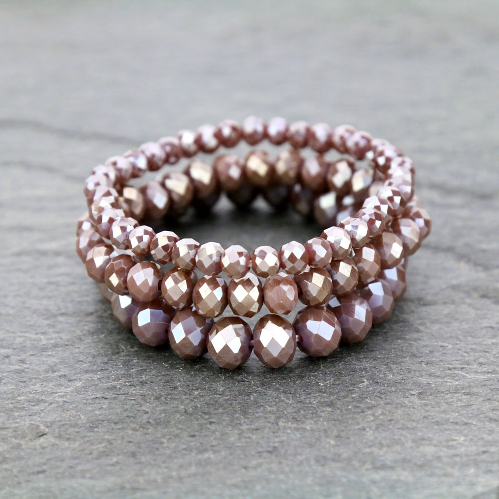 Large Crystal Bead Stackable Stretch Bracelet