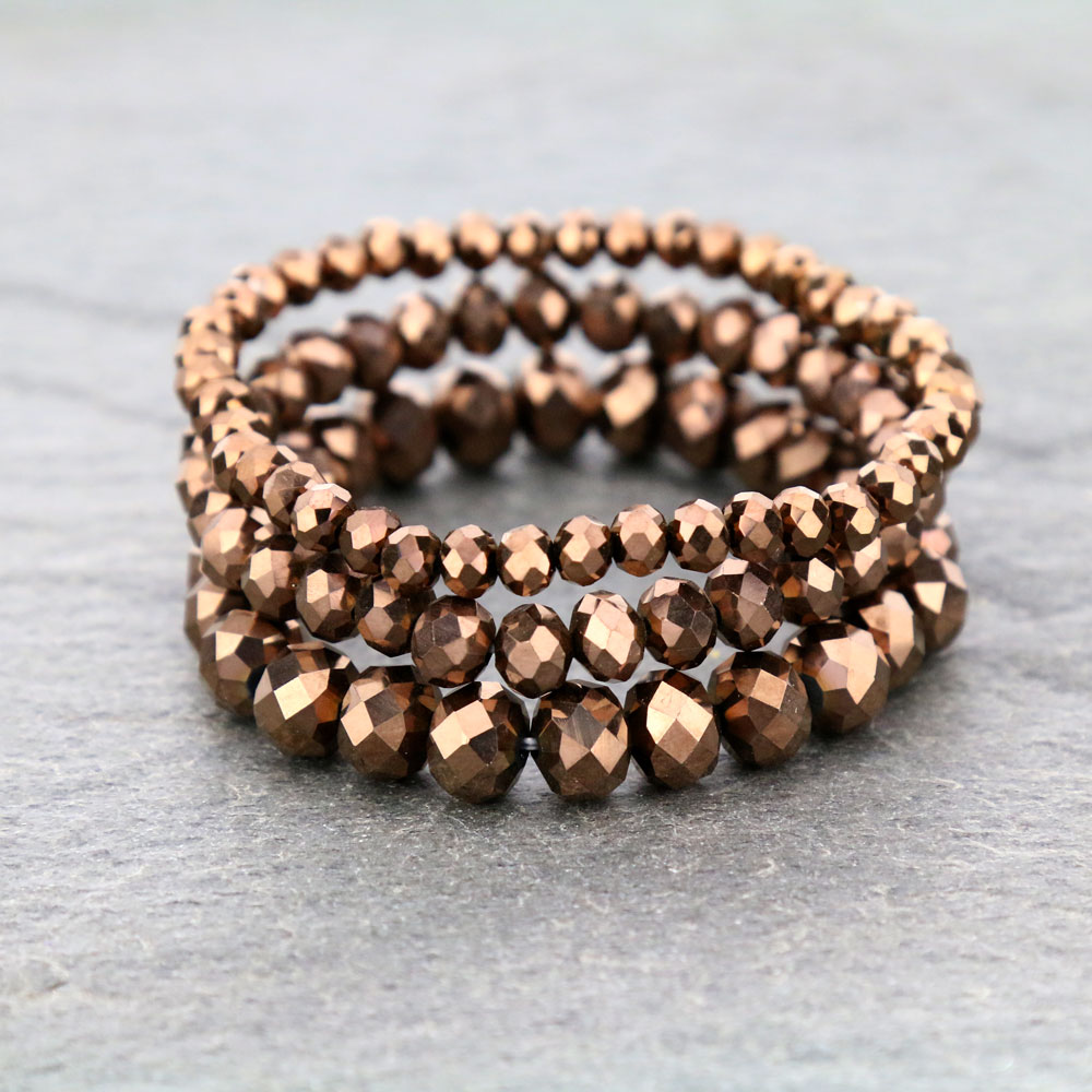 Large Crystal Bead Stackable Stretch Bracelet